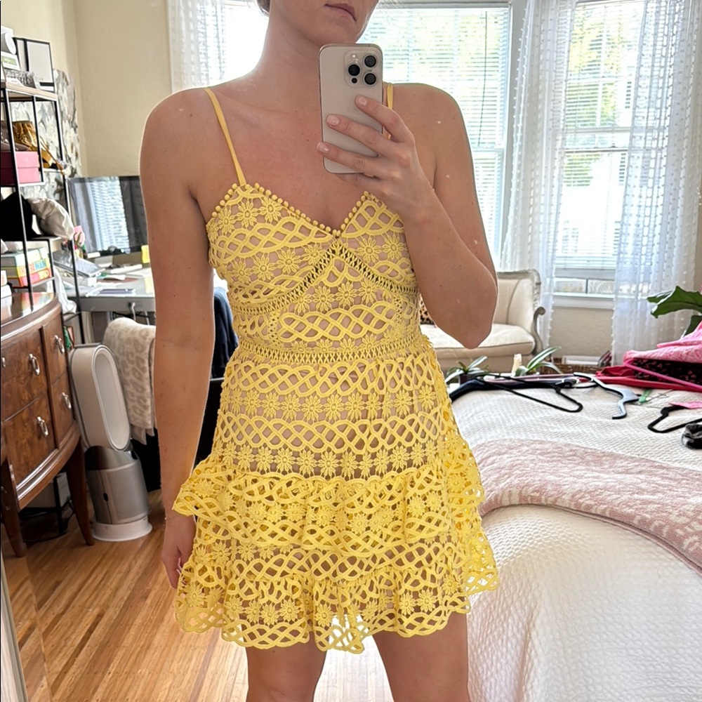 Lulu's Yellow Tiered Ruffled Sundress
